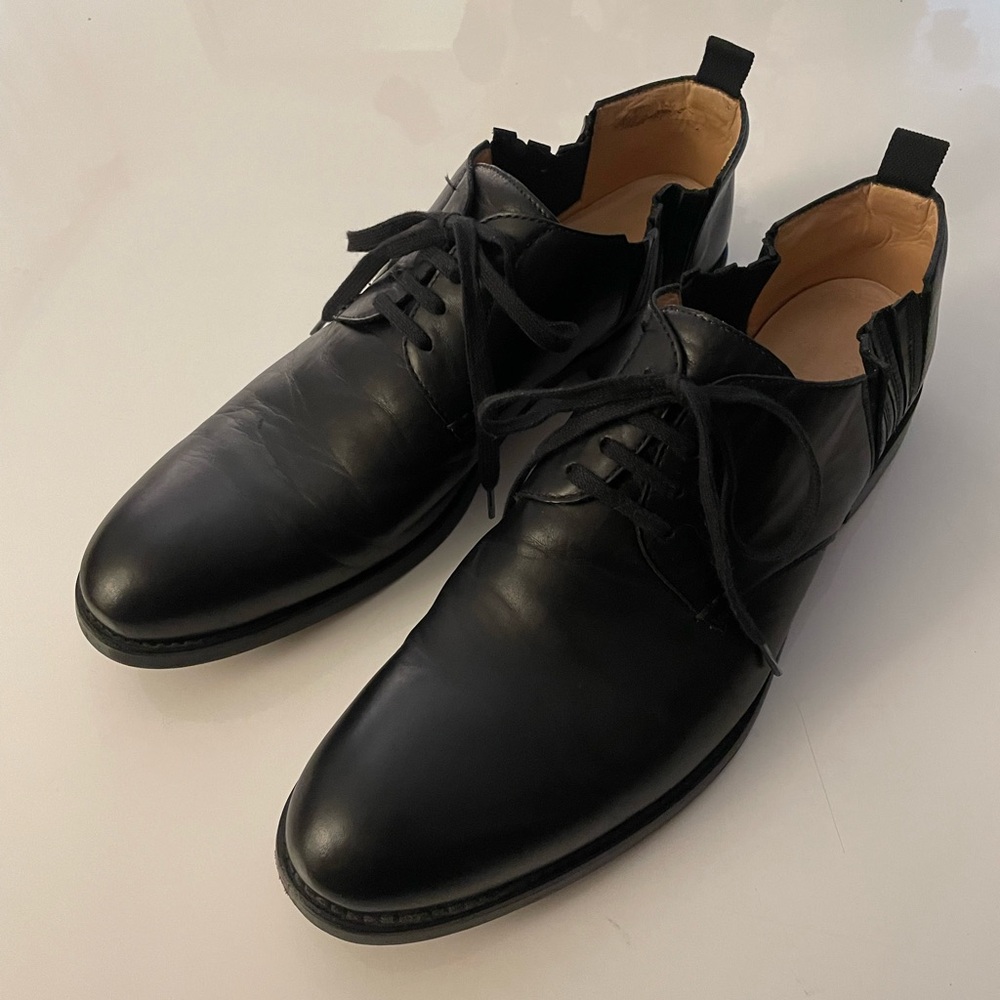 Heschung x Comme des Garcons Black Leather Flats